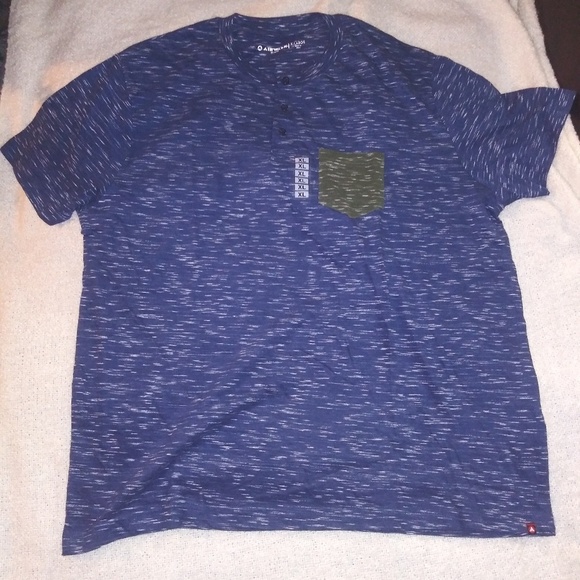 Air Walk Heather Navy Blue W/Green Pocket T-shirt - Picture 5 of 5